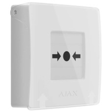 Бездротова настінна кнопка для активації пожежної тривоги Ajax ManualCallPoint White