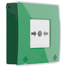 Бездротова настінна кнопка для активації пожежної тривоги Ajax ManualCallPoint Green