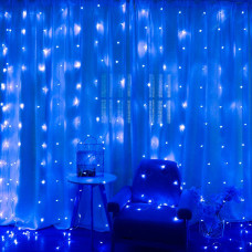 Гірлянда Водоспад Blue, 8 режимів, 4*0.6 метра, прозора ізоляція, живлення 220V