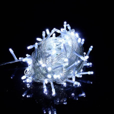 Гірлянда 200LED (Діод) White, 20 метрів, 8 режимів, прозора ізоляція