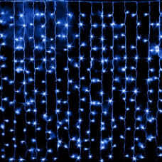 Гірлянда 120LED Штора Blue, мідний провід, 4 x 0,6 метра, прозора ізоляція, BOX