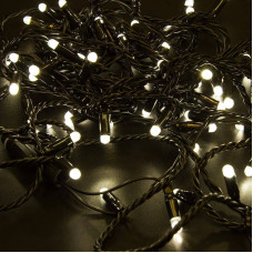 Гірлянда 200LED (Діод) White Hot, 20 метрів, вилка, що підлягає, чорна ізоляція