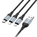Кабель HOCO X102 USB-1 3 in 1 Micro/Iphone/Type-C, 2A, довжина 1м, Black, Box