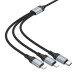 Кабель HOCO X102 USB-1 3 in 1 Micro/Iphone/Type-C, 2A, довжина 1м, Black, Box