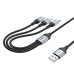 Кабель HOCO X102 USB-1 3 in 1 Micro/Iphone/Type-C, 2A, довжина 1м, Black, Box