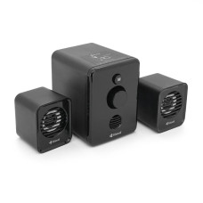 Колонки Kisonli U-3000BT, 5W+2x3W, USB/TF/BT/FM/AUX, с сабвуфером, DC: 5V, Black, BOX, Q40