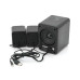 Колонки Kisonli U-3000BT, 5W+2x3W, USB/TF/BT/FM/AUX, с сабвуфером, DC: 5V, Black, BOX, Q40