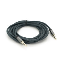 Кабель VEGGIEG V-A502 AUX Audio DC3.5 тато-тато 2.0м, GOLD Stereo Jack, обплетення, (круглий) Grey cable, Пакет
