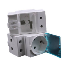 Модульна розетка PT-316С на DIN-рейку, 250V/10-16A, з кришкою та заглушкою, 45*78.5*63mm