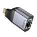 Перехідник HOCO UA35 Type-C (тато)/RJ-45(мама), Gray, Box
