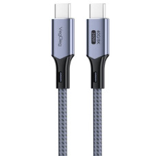 Кабель VEGGIEG V-U408, Type-C(Male) to Type-C(Male) PD cable, 240 Вт, струм 5 А, 40Gbps, Gray, довжина 0.5м, Box