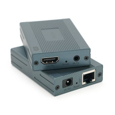 Активний VEGGIEG V-HE120 HDMI 2*1 конвертер 120m, HDMI 1080P, LAN CAT 5E/6At, Grey, Box