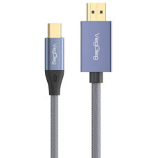 Кабель VEGGIEG V-Z637 Type-C (папа)/Display Port(папа), 8K, 2м, Black-gray