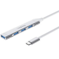 Хаб VEGGIEG V-K301 Type-C на USB 3.0/4 порту, 480Mbts, живлення від USB, 0.15m, Silver, Box
