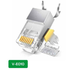 Конектор VEGGIEG V-E010 RJ-45 8P8C, Екранований двокомпонентний роз'єм, CAT7 10Gigabit Q25