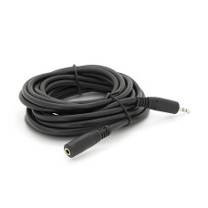 Подовжувач Audio DC3.5 тато-мама 5.0м, Premium GOLD Stereo Jack, (круглий) Black cable, Пакет Q200