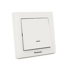 Вимикач Panasonic Karre Plus 55 одноклавішний з підсвічуванням, білий
