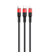 Кабель HOCO X26 USB-1 3 in 1 Micro/Iphone/Type-C, 2A, довжина 1м, Black/Red, Box