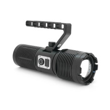 Ліхтар пошуковий BP-2303 LED PM60, 5 режимів, індикація заряду, живлення від 3*18650, IP65, кабель USB, 255х145х65мм, 0,860кг, Black, BOX