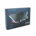 Підставка для ноутбука IceCoorel K9, 10-17", 2*100mm 1400±10% RPM + 4*70mm 2500±10%RPM, корпус пластик+алюміній, 2xUSB2.0 + підставка для мобільного телефону, 400x260x30mm, Blue, Box