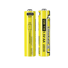Аккумулятор LiitoKala USB-T36 1.5V/AA 1.5V AA 2400mAh/3600mWh, Li-ion Rechargeable Battery, Type-C, Charging current: 300mAh, цена за 1шт