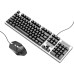 Комплект провідний KB+Mouse HOCO GM18, USB, RGB підсвічування, (Eng/Pyc), Black/White, Box