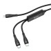 Кабель Hoco U102, Type-C-2Type-C, 100W, такневе обплетення, довжина 1,5м, Black, BOX