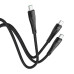 Кабель Hoco U102, Type-C-2Type-C, 100W, такневе обплетення, довжина 1,5м, Black, BOX