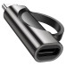 Перехідник HOCO UA32 Type-C(M) => Type-C(F), 100W, індикатор потужності заряду), Black, Box