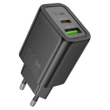 СЗУ HOCO N61 110-240V, PD20W+Q3.0,USB+Type-C, Black, Blister