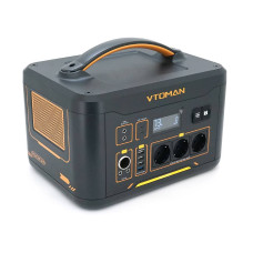 Портативна зарядна станція VTOMAN 1500X, 1500 (макс. 3000) Вт, LiFePO4 828 Вт·год (макс. 2376 Вт·год), 230 В, вихід 3x230 В/1500 Вт, 2x12 В/10 A-10 A, 2xPDTB, прикурювач 12 В/10 A, 36x27x28 см; 20 кг