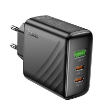 СЗУ 110-240V HOCO CS26A 1xUSB-A, 2xUSB-C, 3A, PD45W+QC3.0, Black, Box