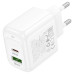 СЗУ 110-240V HOCO CS55A, 1xUSB, 1xUSB-C, PD30W, White, OEM