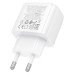 СЗУ 110-240V HOCO CS55A, 1xUSB, 1xUSB-C, PD30W, White, OEM