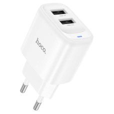 СЗУ 110-240V HOCO C141A 2xUSB, 10.5W, White, Box