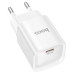 Набір СЗУ 110-240V HOCO C146A + кабель Type-C, 1xUSB-C, PD20W, 1м кабель, White, Box