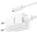Набір СЗУ 110-240V HOCO C146A + кабель Type-C, 1xUSB-C, PD20W, 1м кабель, White, Box