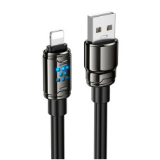 Кабель Hoco U143, Lightning-USB, 2,4 A, довжина 1,2 м, Black, BOX