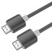 Кабель HOCO HDMI-HDMI 4Kx2K Ultra HD, 3m, v2,0, круглий Black, конектор Black, Blister