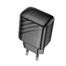 СЗУ 110-240V HOCO CS24A USB-C+USB, 25W, Black, Box