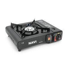 Портативна газова плита NAVI, під газові балони бутан та пропан-бутан, Black, Box
