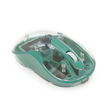 Миша бездротова JEDEL WD141T-G, 1200, 2.4 GHz+Bluetooth 5.0, 3.7V 300mAh, Type-C заряджання. 109x60x32 мм. 69 р. Transparent-Green, Box