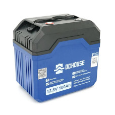 Аккумуляторная батарея DC HOUSE LiFePO4 12,8V 100Ah,(50/100A),0°C до 55°C, гвинт M8,Type-C DC Ports, 260х168х209 мм. 10.8 кг