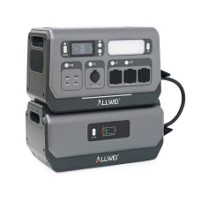 Портативная зарядная станция ALLWEI SGR-PPS2400-2PRO+BAT, 2400W/4096Wh LiFePO₄, MPPT 500W max ХТ60/12 – 60 В/10 А, 2xDC5521-12V-12A, CarPort-12V-12A, 3xAC230V, 2xUSB-A-18W, 2xUSB-C-100W, Wi-Fi, charge 1.5 h,480x260x535 мм, 42.5кг