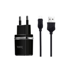 Набір СЗУ HOCO C12 Smart + кабель Micro, 2xUSB, 2.4A, кабель 1м, Black, Blister