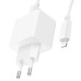 Набір СЗУ HOCO CS11A+ кабель Lighting, 1xUSB, 2.1A, кабель 1м, White, Blister