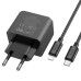 Набір СЗУ HOCO CS14A + кабель Lighting, 1xUSB+1xUSB-C, PD20W+QC3.0, кабель 1м, Black, Box