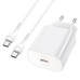 Набір СЗУ HOCO N22+кабель Type-C/Type-C, 1xUSB-C, PD25W, White, Box
