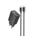 Набір СЗУ HOCO N61 + Type-C/Type-C кабель, 1xUSB+1xUSB-C, PD20W+QC3.0, кабель 1м, Black, Box