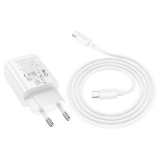 Набір СЗУ HOCO N61 + Type-C/Type-C кабель, 1xUSB+1xUSB-C, PD20W+QC3.0, кабель 1м, White, Box